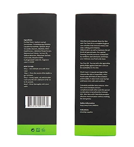 Impressive Beauty Intimate Wash for Men Natural Organic with Tea Tree Oil | pH Balanced Foam Cleansing